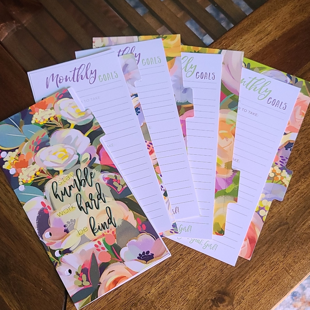 A5 Monthly Goal Planner Inserts